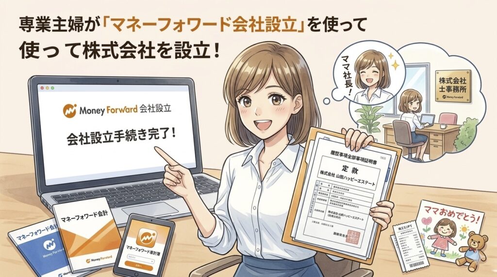 マネーフォワード会社設立を利用した専業主婦
