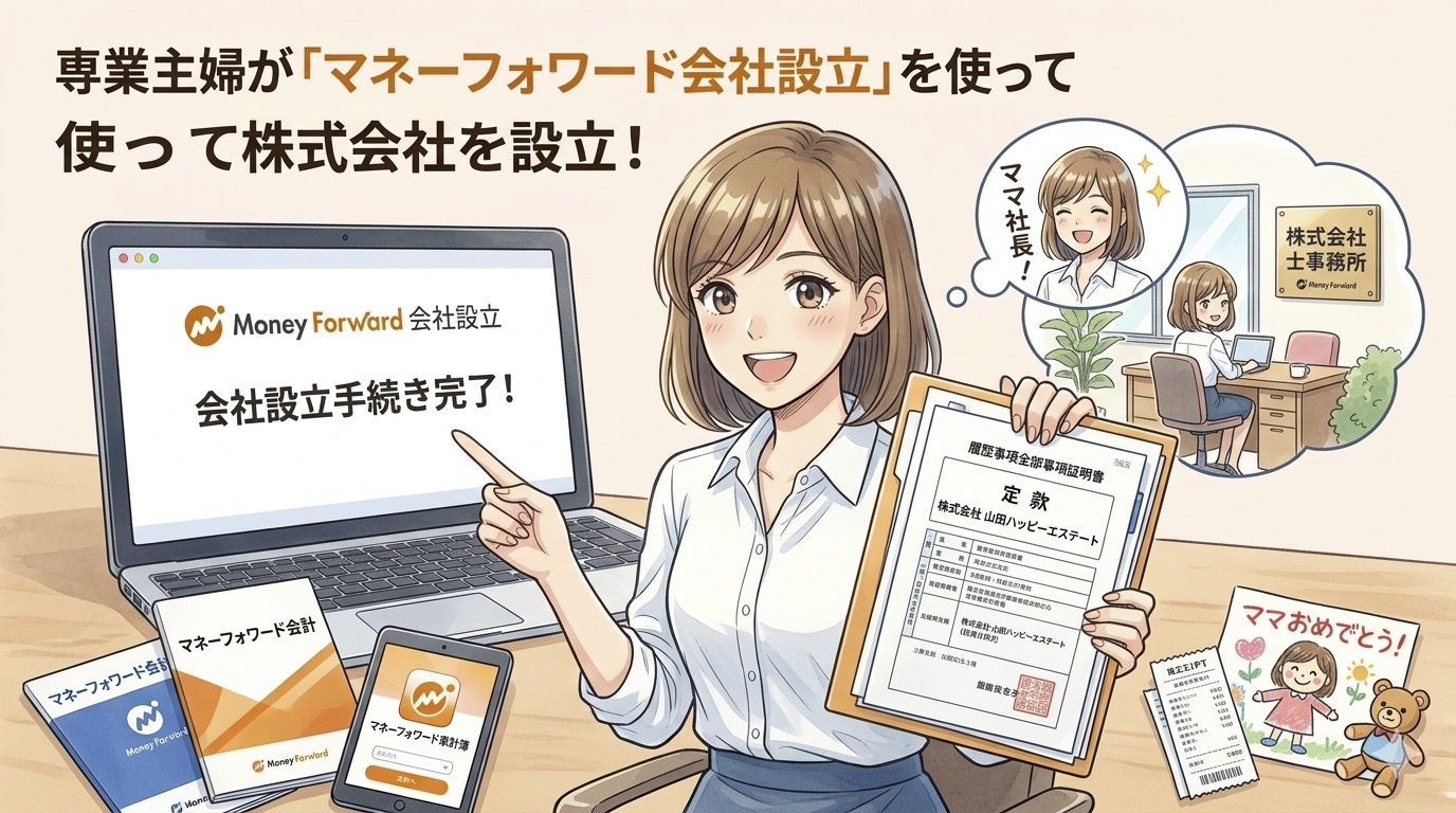 マネーフォワード会社設立を利用した専業主婦